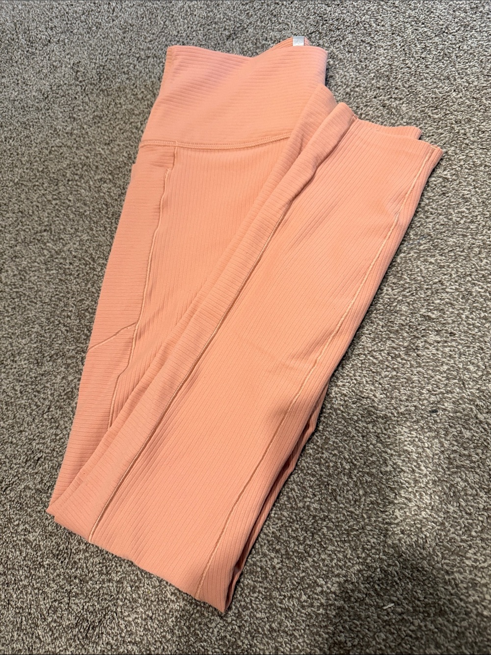 RHONE Ribbed Peach Leggings, Small